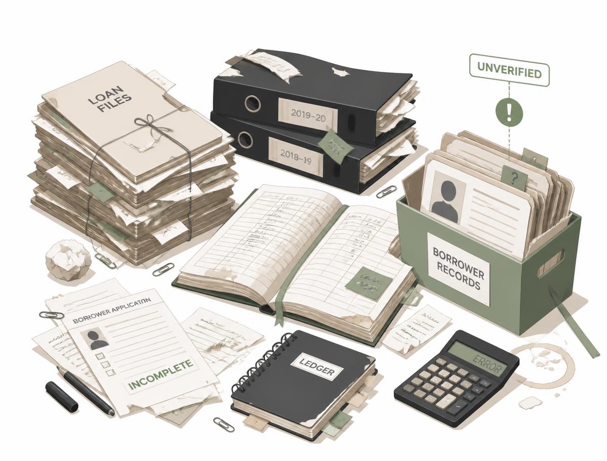 Everyday credit records scattered in notebooks and chats