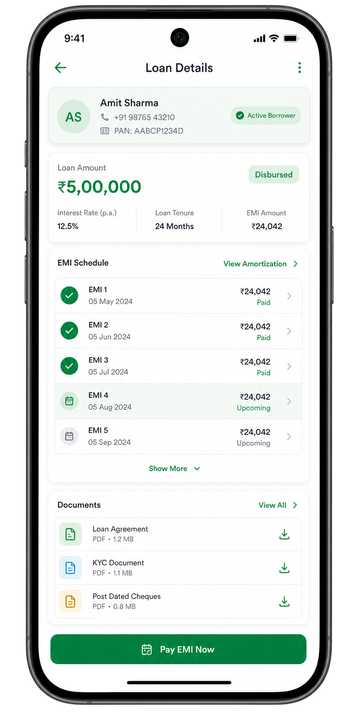Hand Credit app Hand Credit Agreement screen